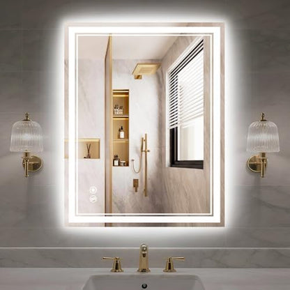 28 x 36'' Bathroom Mirror with Lights, Dimmable 3 Colors, Fogless