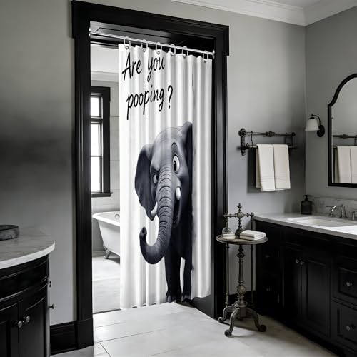 Small Stall Shower Curtain Rv Cute Elephant, 48 x 72 Inchs