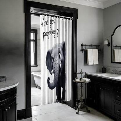 Small Stall Shower Curtain Rv Cute Elephant, 48 x 72 Inchs