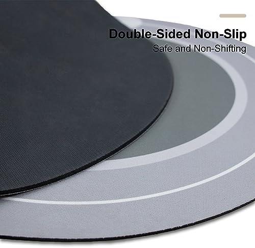 Rubber Bath mats Quick-Drying Non-Slip Bathroom mat Super Absorbent Bath mat Instant Dry Bath mat, Bathroom Rug in Front of The Kitchen Sink, Shower Room, Bathtub, Oval(Grey+23.6x47.2in)