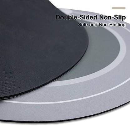 Rubber Bath mats Quick-Drying Non-Slip Bathroom mat Super Absorbent Bath mat Instant Dry Bath mat, Bathroom Rug in Front of The Kitchen Sink, Shower Room, Bathtub, Oval(2pcs Dark grey+16.9x26.7in)