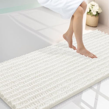 Smiry Bathroom Rugs 59X24, Extra Soft Rubber Backing Chenille Bath Mats