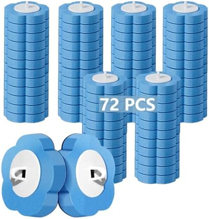72 PCS Toilet Brush Refills,Toilet Cleaner Refill Pads Disposable Toilet Cleaning System Toilet Bowl Cleaners Scrubbing Pads for Bathtub Wash Basin(Only Refills，Only Fits for Ucaimao)-Blue