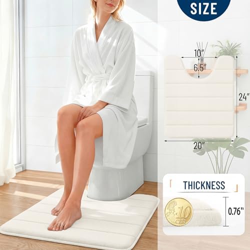 OLANLY Memory Foam Toilet Rugs U Shaped 24x20, Super Soft and Absorbent