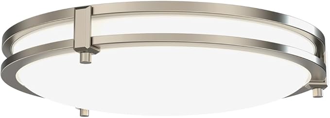 Juno Saturn Flush Mount Ceiling Light with Switchable Color Temperature (2700K-5000K), 13-Inch, Brushed Nickel