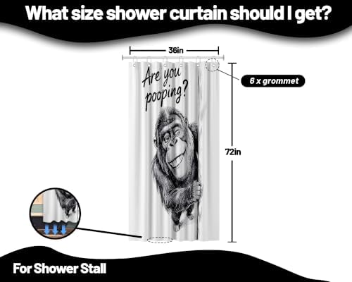 Small Stall Shower Curtain Rv Silly Monkey, 36 x 72 Inchs