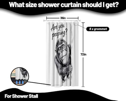Small Stall Shower Curtain Rv Silly Monkey, 36 x 72 Inchs