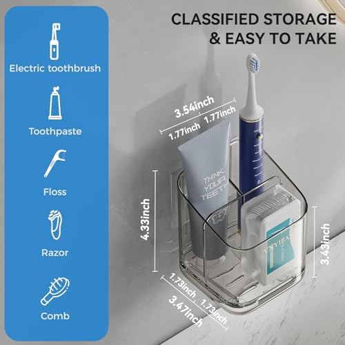 3 Slots Detachable Toothbrush Holders Wall Mounted for Bathrooms