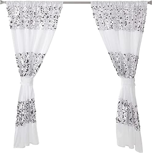 Zahari Home Sinatra Window Curtain Stylish Bathroom Window Curtain,36" x 54" Each, Set of 2, White
