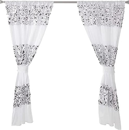 Zahari Home Sinatra Window Curtain Stylish Bathroom Window Curtain,36" x 54" Each, Set of 2, White
