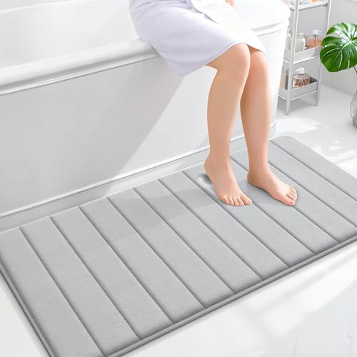 OLANLY Memory Foam Long Bathroom Rugs Runner 47x24, Super Soft Absorbent