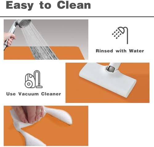 TYUU Thin Bath Mat, Bathroom Rugs Non Slip Washable, 20x48 Orange
