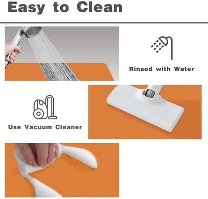 TYUU Thin Bath Mat, Bathroom Rugs Non Slip Washable, 20x48 Orange