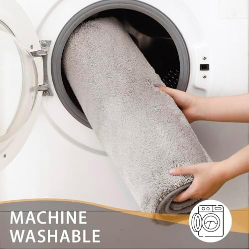 MINIDEAR Bathroom Rugs 70x24 Tan - Thick Memory Foam Bath Mat, Ultra Soft & Plush Fluffy, Non-Slip, Quick Dry, Absorbent Washable Floor Microfiber Mat for Tub, Home Decor Accessories