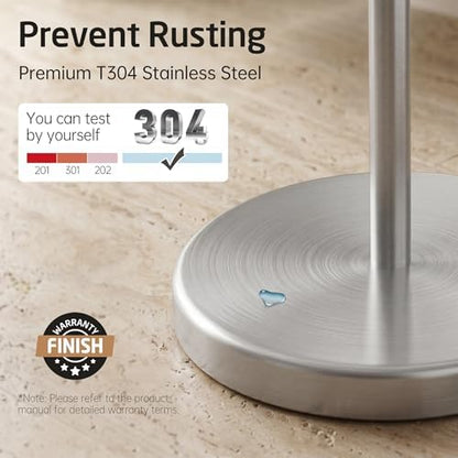 KES 26" Tall Toilet Paper Holder Stand with Weighted Base, Brushed Finish