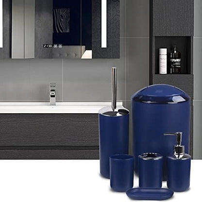 CERBIOR Bathroom Accessories Set 6 Piece Bath Ensemble,Royal Blue