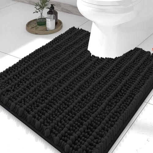 Smiry Bathroom Toilet Rugs U Shaped 24X20, Chenille Bath mats for Toilet