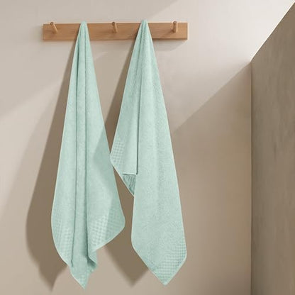MyOwn Ultra Soft 2 Pack Oversized Bath Towel Set 28x55 inches, Cotton Large Bath Towels, Highly Absorbant Compact Quickdry & Lightweight Towel, Ideal for Gym Travel Camp Pool - Sea Green