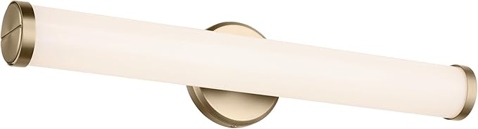 Kichler Rosh 24.25" LED Medium Bath Bar with White Glass in Champagne Bronze, Modern Minimalist, for Vanity, Fireplace, Buffet, Hallway, Vanity Mirror, (24.25" W x 5" H), 55188CPZLED