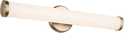 Kichler Rosh 24.25" LED Medium Bath Bar with White Glass in Champagne Bronze, Modern Minimalist, for Vanity, Fireplace, Buffet, Hallway, Vanity Mirror, (24.25" W x 5" H), 55188CPZLED
