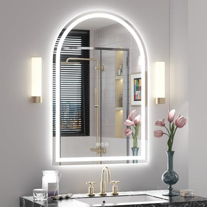 24x36 Inch Arched LED Mirror for Bathroom