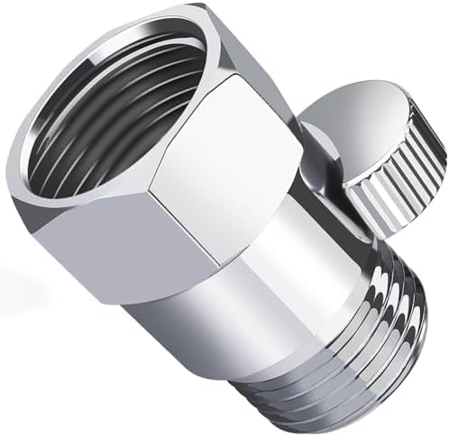 MAYYAYA Brass Shower Shut Off Valve, Flow Control, Handheld/Bidet, Chrome | Shut Off Valve, Flow Control, G1/2 NPT, Brass Body, Handle Lever, for Handheld Shower&Bidet Sprayer, Leak-Free, Silver