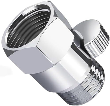 MAYYAYA Brass Shower Shut Off Valve, Flow Control, Handheld/Bidet, Chrome | Shut Off Valve, Flow Control, G1/2 NPT, Brass Body, Handle Lever, for Handheld Shower&Bidet Sprayer, Leak-Free, Silver