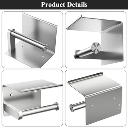 Toilet Paper Holder with Shelf Wall Mounted Toilet Paper Roll Dispenser
