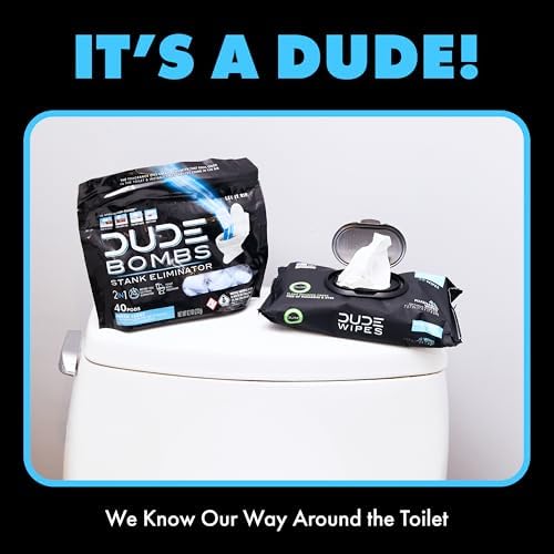 DUDE Wipes DUDE Bombs Toilet Bowl Stank Eliminator, Air Freshener, 40 Count