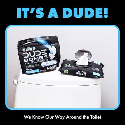 DUDE Wipes DUDE Bombs Toilet Bowl Stank Eliminator, Air Freshener, 40 Count