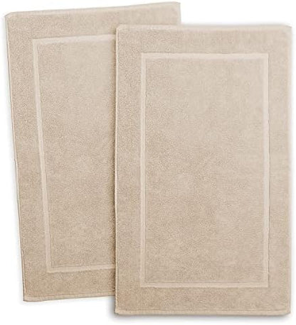 Hearth & Harbor Bath Mat Towels - 100% Ring Spun Cotton Luxury Bath Mat Floor Towels - Ultra Soft & Highly Absorbent Bath Towels Set of 4 - Cream