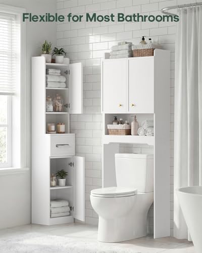 7-Tier Over Toilet Storage Cabinet, 2-in-1, Separable Bathroom Storage