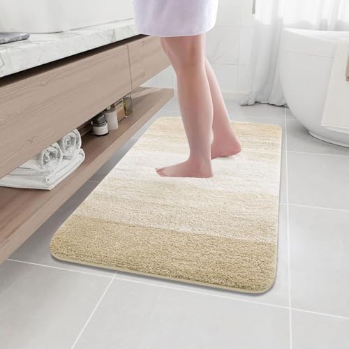 Arotive Microfiber Bathroom Rugs, Shaggy Soft Absorbent Bath Rug, 40x24