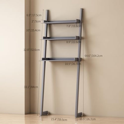 3-Tier Bathroom Over Toilet Storage for Small Space (Grey)
