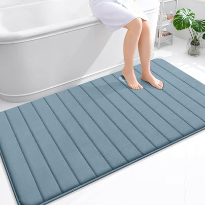 OLANLY Memory Foam Large Bath Mat 59x34, Super Soft Absorbent Bathroom Rugs
