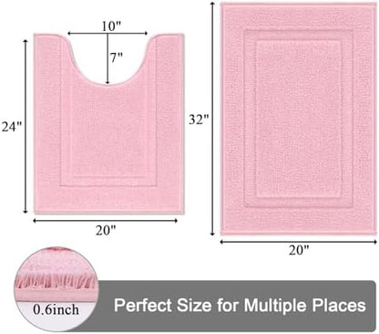 SHACOS Soft Microfiber Bathroom Rugs Set 2 Pieces with Toilet Rug
