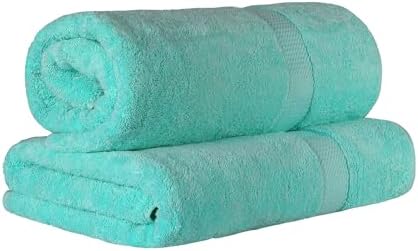 SUPERIOR Egyptian Cotton Pile Plush Bath Sheet, 2 Piece Set, Turquoise