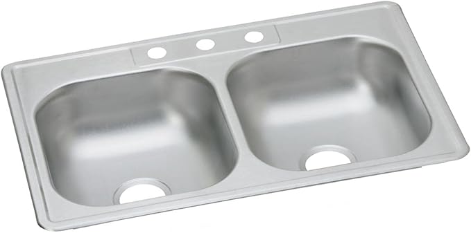 Dayton D233223 Equal Double Bowl Top Mount Stainless Steel Sink
