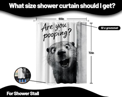 Cute Otter Shower Curtain Novelty Animal, 60x72 Inchs