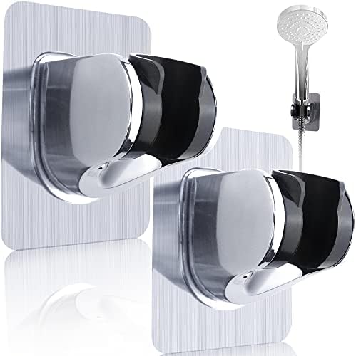 2 Pcs Adjustable Suction Cup Shower Head Holder Removable No Drill for Bath