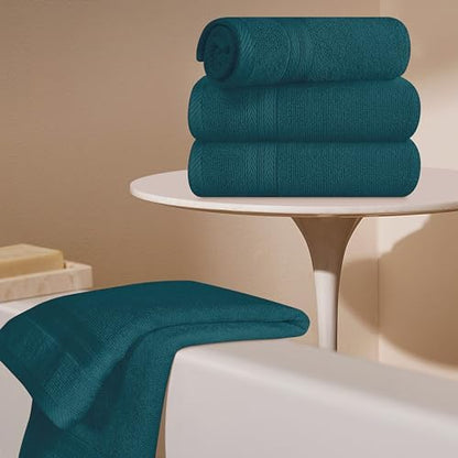 BOUTIQUO Ultra Soft 6-Piece Hand Towel Set 16x28-100% Ringspun Cotton - Durable & Highly Absorbent Hand Towels - Ideal for use in Bathroom, Kitchen, Gym, Spa & General Cleaning - Teal