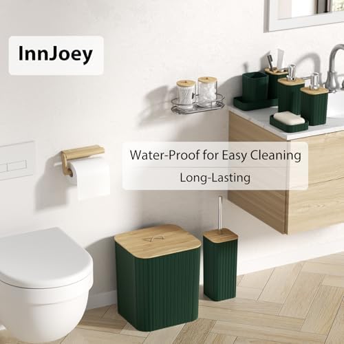 Bathroom Accessories Set - 10PC Bathroom Set, Green Bathroom Set, Bathroom Accessories Set, Toilet Brush, Bathroom Trash Can & Soap Dispenser