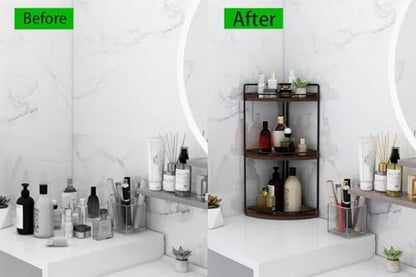 Dorhors Corner Bathroom Organizer Countertop,Vanity Counter Storage Shelf