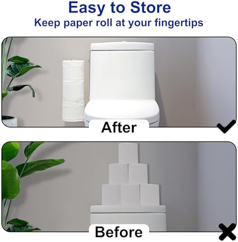 Bathroom Toilet Paper Holder with Storage Extra 3 Rolls, Over The Tank Toilet Paper Holder Wall Mount, Small Restroom Organizer, Adhesive RV Tissue Storage, Stainless Steel, Silver, 1PC