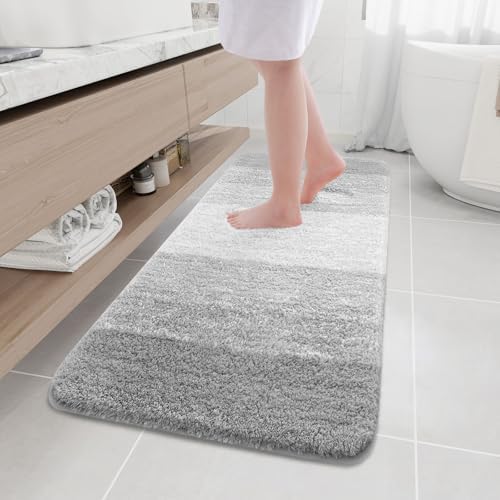 Arotive Microfiber Bathroom Rugs, Shaggy Soft Absorbent Bath Rug, 59x20