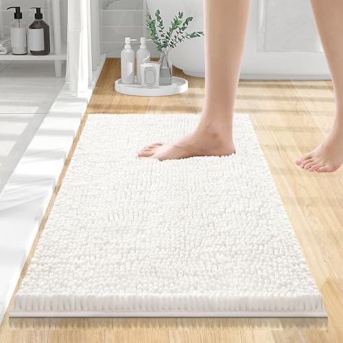 Smiry Bathroom Rugs 24X16, Luxury Chenille Extra Soft Absorbent Bath Mat