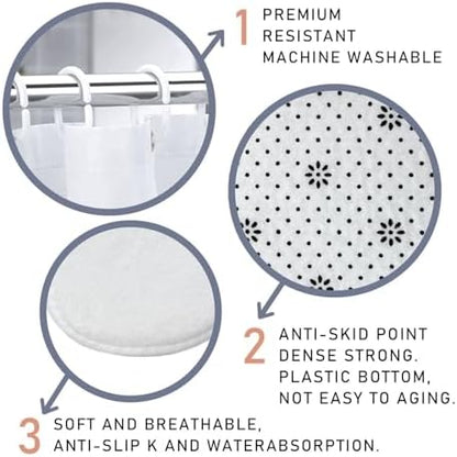SVBright 4PCs Boho Bathroom Sets Bohemian Shower Curtain Set 72Wx72H Vases and Pampas Grass Bathroom Rug Quick Dry Bath Rug Mat Toilet Mat U-Shape Cover Nonslip Washroom Decor Shower Accessories