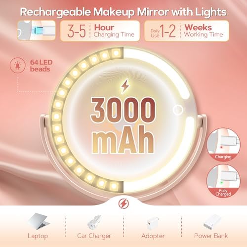 B Beauty Planet Vanity Mirror with Lights, Magnifying Makeup Mirror 30X/1X