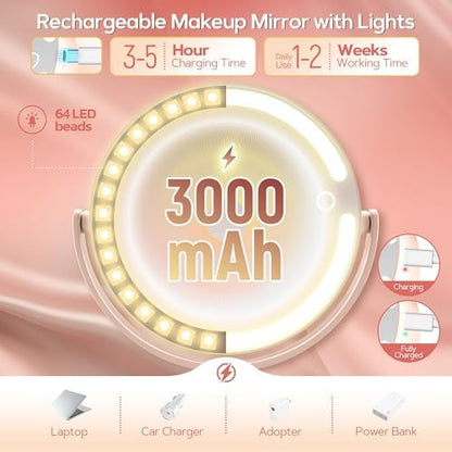 B Beauty Planet Vanity Mirror with Lights, Magnifying Makeup Mirror 30X/1X