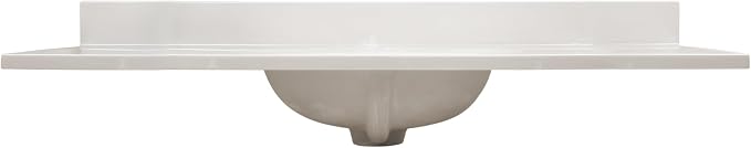 Design House Cultured Marble Vanity Top, 49 in W x 22 in D, Integrated 4 in Centerset Oval Sink & Backsplash, Ivory Swirl, 586347 | With Backsplash, , Countertop, Classic, Cultured Marble, Bath, 586347